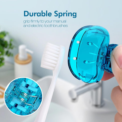 Nincha 4-Pack Multicolor Toothbrush Head Covers - Universal Clip-On Protector for Manual & Electric Brushes