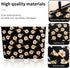 Preppy Cute Corduroy Makeup Bag, Cosmetic Bag for Women Travel Essentials (Flower Black)