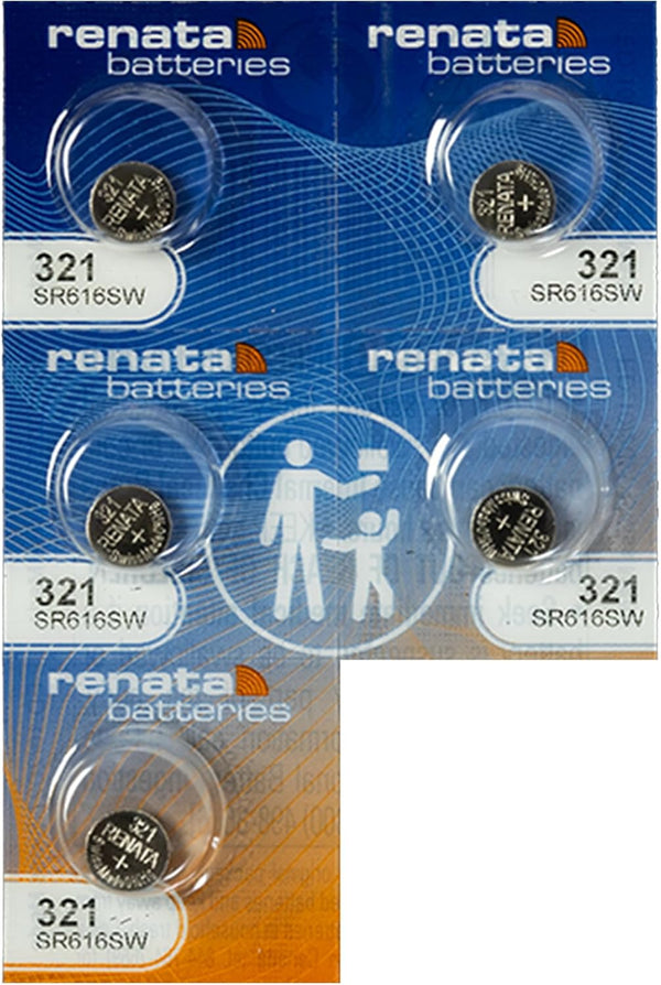 Renata Batteries 321 / SR616SW Watch Battery, 5 Pack
