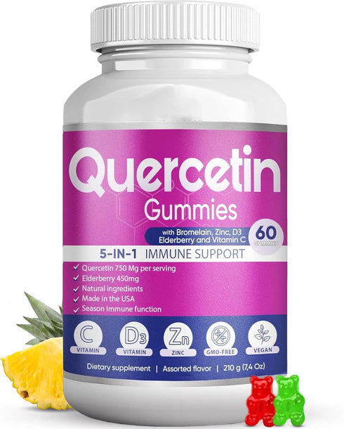BIO VITALICA Quercetin Gummies by BioVitalica, Quercetin with Bromelain, Vitamin C, Zinc & Elderberry, Immune Support