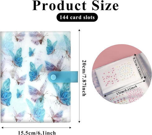 Nail Art Sticker Storage Book Artistic Nail Decals Collection Organizer 144 Slots Nail Art Stickers Collecting Album Holder Binder Plastic Book for Nail Art Sticker Photo Displaying(Blue) by Hariendny