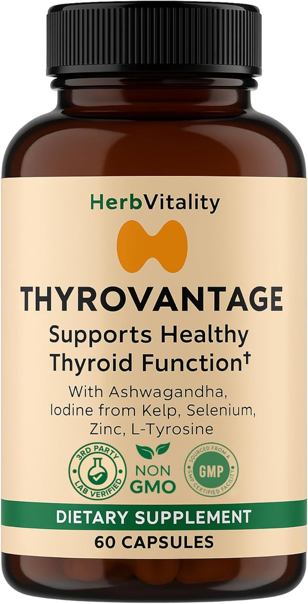 Thyroid Support Supplement with Iodine, Ashwagandha & Kelp Supports Energy, Metabolism &
