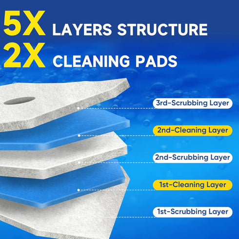 HHXI 90Ct Aromative Toilet Brush Refills, Toilet Bowl Cleaner Refills, Double-Layer Cleaning Pads Added, Disposable