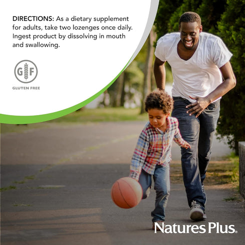 Adults Dental Care Probiotic Natures Plus - Supplement for Teeth & Gum Health, Peppermint Flavor, 60 Lozenges