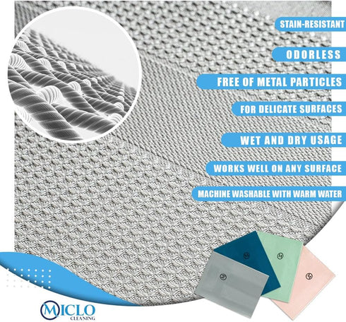 Microfiber Cleaning Cloth Set of 4, Magic Cloth, All Purpose, Super Absorbent, Ultrasoft, 16'' x 24'', Salmon Series