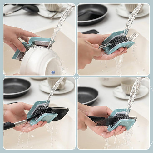 Knife Cleaner, 3 Pack Cutlery Cleaner with 3 Pcs Replacement Sponge Brush Head for Kitchen Knives, Forks, Spoons