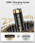 ORICO 1.5V, 1500 2.5 4 Pack Ener-G Rechargeable AA Lithium Batteries, Long-Lasting Battery Life, + Charge Cycles, Quick