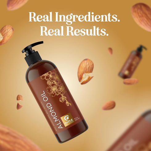 Cold Pressed Sweet Almond Oil - 16oz Pure Sweet Almond Oil for Skin Care and Moisturizing Body Oil
