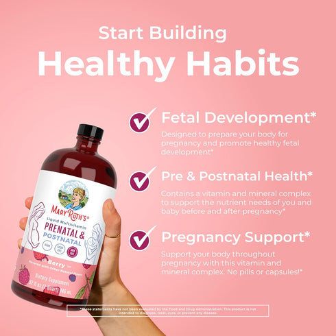 MaryRuth Organics Postnatal & Prenatal Vitamins for Women - Sugar Free, Vegan, Non-GMO, Gluten Free - 32oz