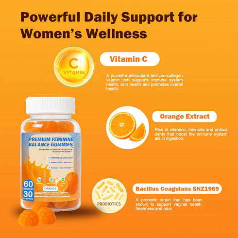 Gummies DEWANG Feminine Balance Daily pH Balance & Vaginal Health Support, Probiotics for Womens Odor & Confidence