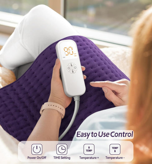 MIKRALE 6 Settings, 4 Women,12"x24" Electric Heating Pad for Back, Neck & Cramps Relief - Moist & Dry Heat Therapy