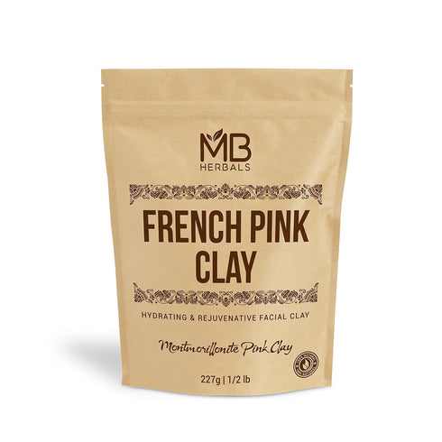 MB Herbals French Pink Clay, 8 oz / 0.5 LB Montmorrillonite Pink Clay for Face Pack & Soap Making