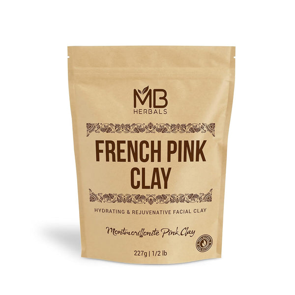 MB Herbals French Pink Clay, 8 oz / 0.5 LB Montmorrillonite Pink Clay for Face Pack & Soap Making