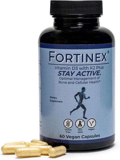 Vitamin D3, K2 Plus, C, E, MCT, Resveratrol, NADH, CoEnzyme Q10 - Supports Bone and Cellular Health - Gluten Free,