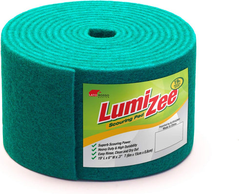 The Clever Cuisine Green Scrubbing Pad Roll 19ft Economy Size Medium Duty Abrasive Scrub Sponge