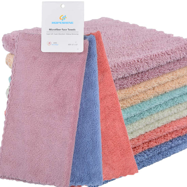 HOPESHINE Face Makeup Remover Cloths, Wash Towels, Facial Cleaning Wipes, Reusable Soft for Sensitive Skin, Erase