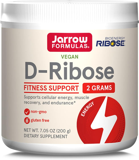 Jarrow Formulas D-Ribose 2 Grams, Dietary Supplement, 7.05 oz, Fitness Support, Muscle Recovery
