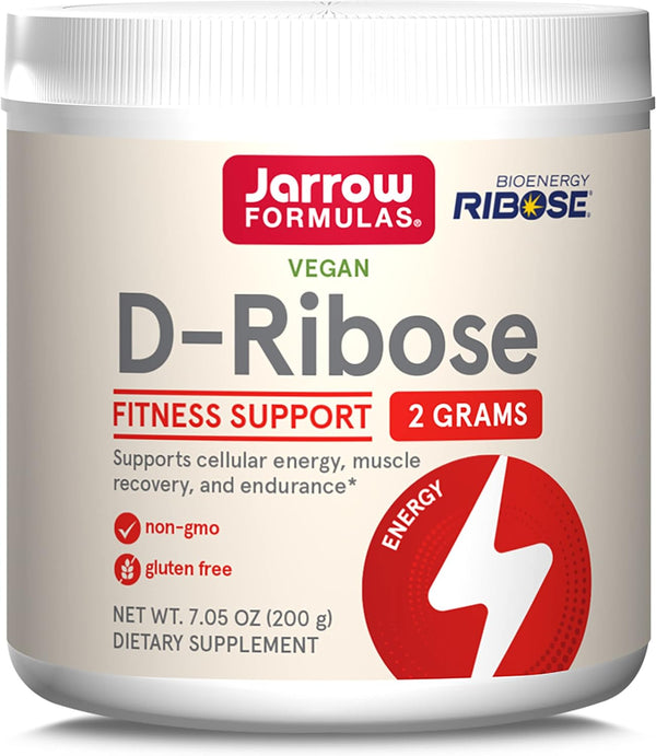 Jarrow Formulas D-Ribose 2 Grams, Dietary Supplement, 7.05 oz, Fitness Support, Muscle Recovery