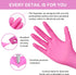 FINITEX Pink Nitrile Disposable Gloves - 3.5mil, 100PCS, Powder Free, Latex Free, Medical Exam, Food Cleaning