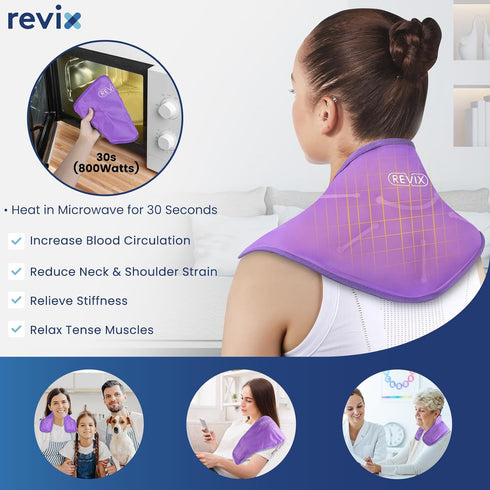 REVIX XL Neck Ice Pack Wrap - Reusable Gel Cold Pack for Pain Relief, Inflammation, Hot and Cold Compress