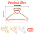 VinBee Metal Hair Claw Clips for Women, Medium for Thick Hair, 3 Pack (Silver + Gold + Rose Gold)