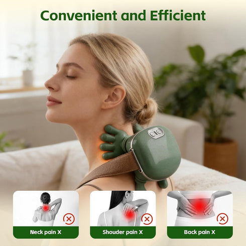 seektik 2026 4D Premium Back and Neck Massager with Heat, Simulated Human Hand Design Shoulder Massage Kneading