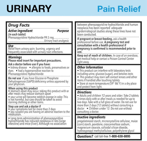 Puregen Labs Urinary Pain Relief Tablets, Maximum Strength OTC for Fast UTI Pain Relief, 72 Count