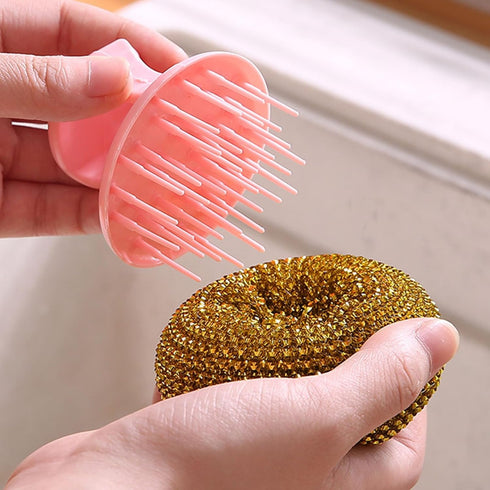 Ywmsfl Steel Scrubber for Cookware Detachable Scrubbing Head Efficient Tool Efficient Grease Removal Kitchen Essential