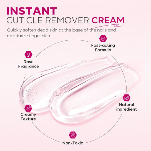 Modelones Cuticle Care Kit - Cuticle Remover Cream, Oil, Trimmer, Pusher & Nipper for DIY Nail Manicure