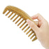 Onedor Handmade 100% Natural Green Sandalwood Hair Comb - Anti-Static Wooden Detangler (Oval Wide Tooth)