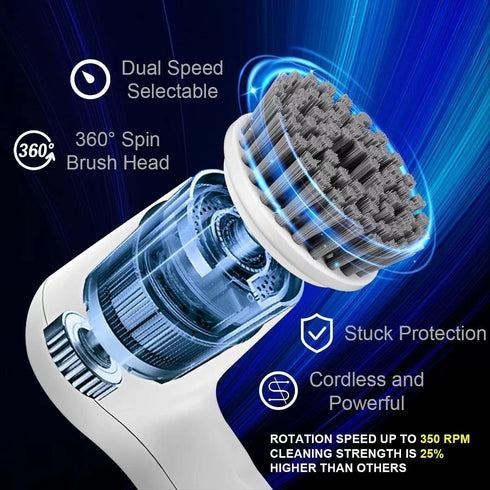 HFLYJPYW 6 (6) Electric Spin Scrubber - Shower Scrubber,Bathroom Scrubber Electric,for Cleaning Tub, Floor, Tile