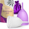 EcoBlossom Reusable Menstrual Cup Set, Medical Grade Silicone Period Cups, Comfortably Use for 12 Hours (2 Regular Cups)