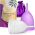 EcoBlossom Reusable Menstrual Cup Set, Medical Grade Silicone Period Cups, Comfortably Use for 12 Hours (2 Regular Cups)