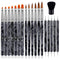 TOROKOM 19Pcs Acrylic Nail Brush Set, Nail Brushes for Nail Art Pen, Gel Nail Polish Brush, Nail Design Brush