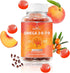 Organic Omega 3 Gummies with Omegas 6, 7, 9, DHA & EPA from Flaxseed Oil, Sugar-Free, Supports Brain & Heart (60 CT)