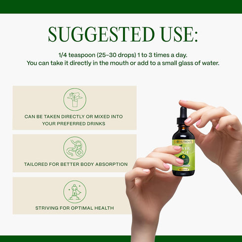 Go Nutrients Liver Edge, Milk Thistle Supplement for Liver Cleanse, Detox & Repair, Organic Liquid Drops, 2 oz, 48
