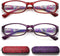 Reading Glasses Women - Blue Light Blocking Set of 2 Pattern Design Value Computer Readers (Red+Purple, 2.75)