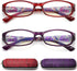 Reading Glasses Women - Blue Light Blocking Set of 2 Pattern Design Value Computer Readers (Red+Purple, 2.75)