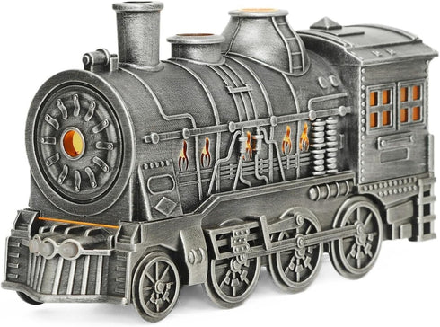 LivGrain 300ml Retro Steam Train Essential Oil Diffuser Humidifier with Lights Quiet Auto Off for Home Office Bedroom