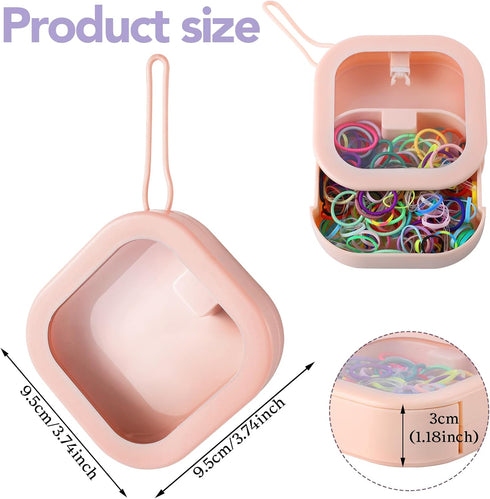 Prudiut 2pcs Hair Tie Organizer, Small Hair Tie Holder for Baby Teen Girl Women, Portable Desktop Storage
