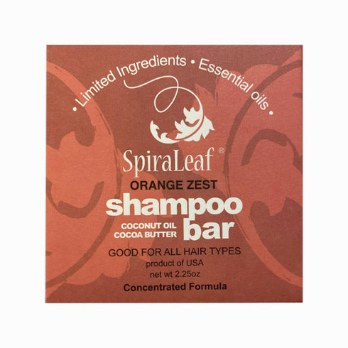 SPIRALEAF Shampoo & Shave Bar, Plant-Based, 2.25oz, Concentrated Formula with Essential Oils, USA Made, Orange Zest
