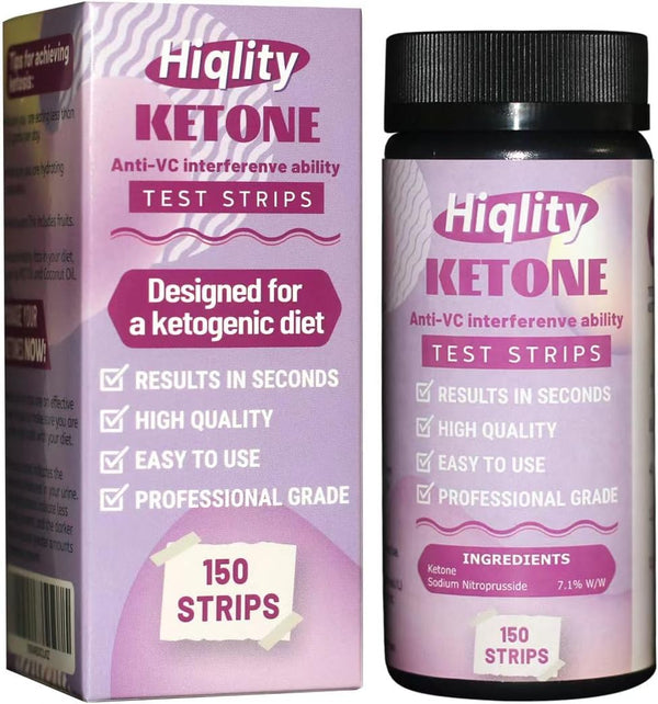 Hiqlity Keto Test Strips 150 Count Ketone Test Strips for Urine, Ketosis Test