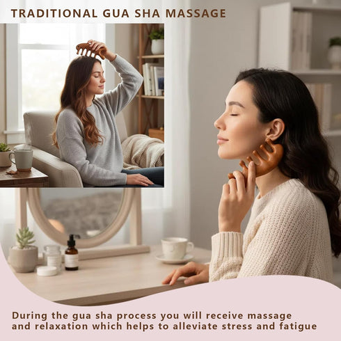WLZGDFB 2 Pack 4-in-1 Scalp Massager and Gua Sha Tool, Resin Massager Comb for Face & Body, Skin Care Tool for Head Eye