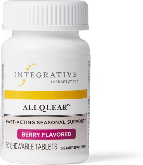 Integrative Therapeutics ALLQLEAR - Fast-Acting Seasonal Support Supplement, 60 Chewable Tablets