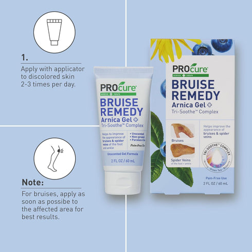 PROcure Bruise Remedy Gel Arnica Montana & MSM for Reducing Appearance of Bruising, Spider Veins & Skin Discoloration