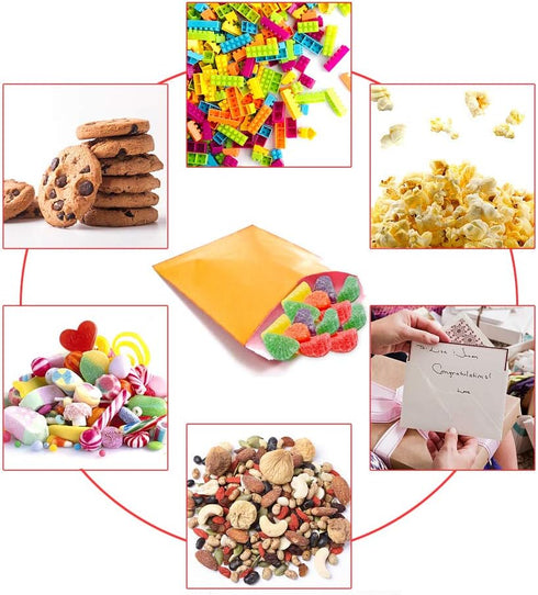 AZOWA 100 CT Small Paper Treat Sacks, Orange Candy Buffet Bags for Party, 5 x 7 Inches