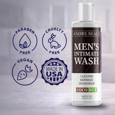 Intimate Wash for Men pH-Balanced Male Hygiene Cleanser, Refreshing Rich Lather | Coconut Lime Scent