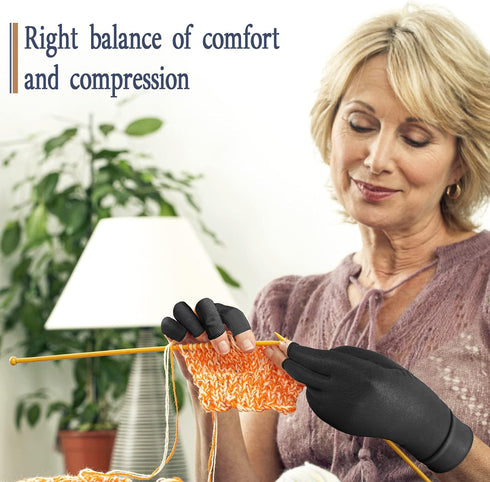 Copper Compression Gloves for Arthritis, Fingerless, Large, Support for Joints, Men Women, Relieve Hand Pain