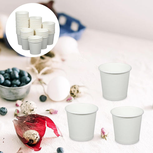VERDANVERSE 100pcs 1.7Oz Small Disposable Mouthwash Cups White Paper Rinse Cups for Bathroom and Beverage Sampling