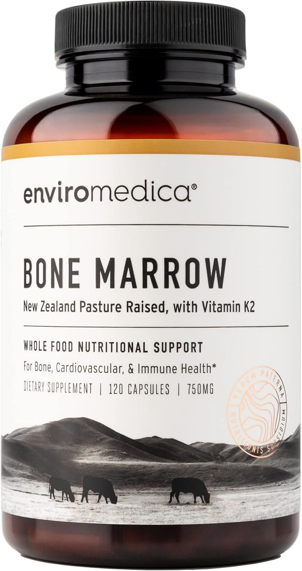 Enviromedica Freeze-Dried Bone Marrow Complex - with Cartilage and MCHA from Grass-Fed New Zealand Bovine, 120ct